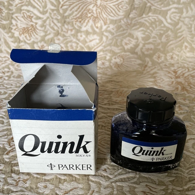 GENUINE PARKER QUINK Fountain Pen Ink Bottle With A Small Amount Of Ink