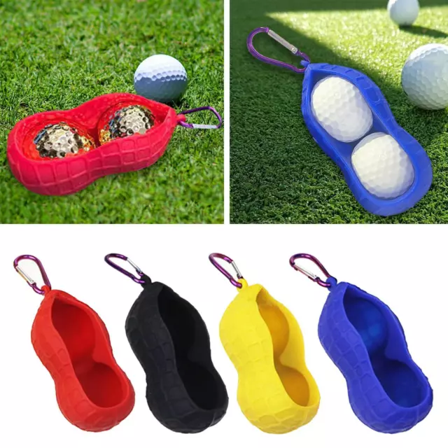 Porte-balle de golf en silicone avec crochet, peut contenir 2 balles, housse de
