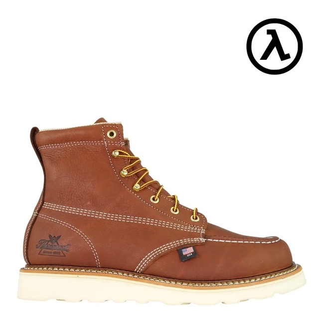 Thorogood Men's American Heritage 8" Moc Toe Safety Toe Work Boot - Wedge Sole, Steel Toe