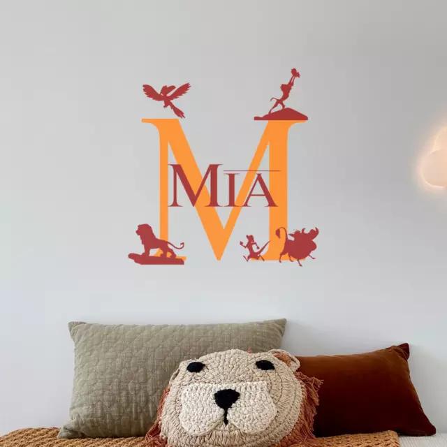 Personalised Name Disney Style Wall Sticker - Girls boys Bedroom Nursery