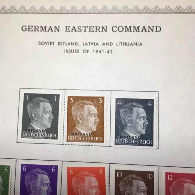 Stamp Germany Ostland Mi 1-18 Set 1941 WWII Adolf Head Estonia USSR Latvia MH