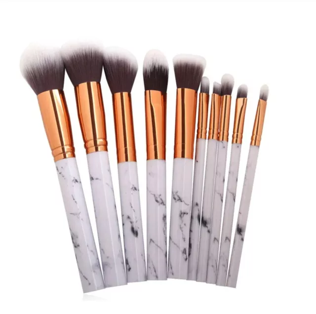 Marble Makeup Brushes Set For Cosmetics Foundation Powder Eyeshadow 10Pcs 3