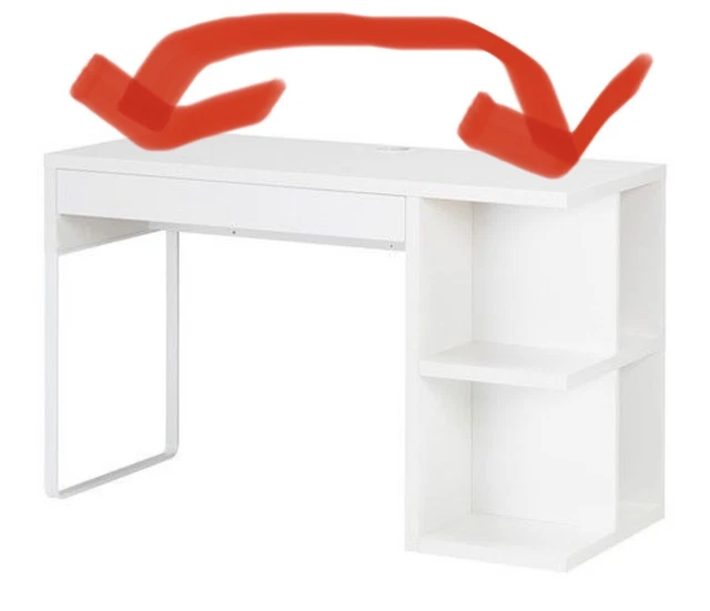 IKEA MICKE DESK WHITE with BOOKCASE SHELVING STORAGE and DRAWER 120 cm