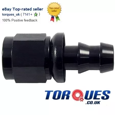 AN -6 (AN6) STRAIGHT Push-On Fuel Hose Fitting Black