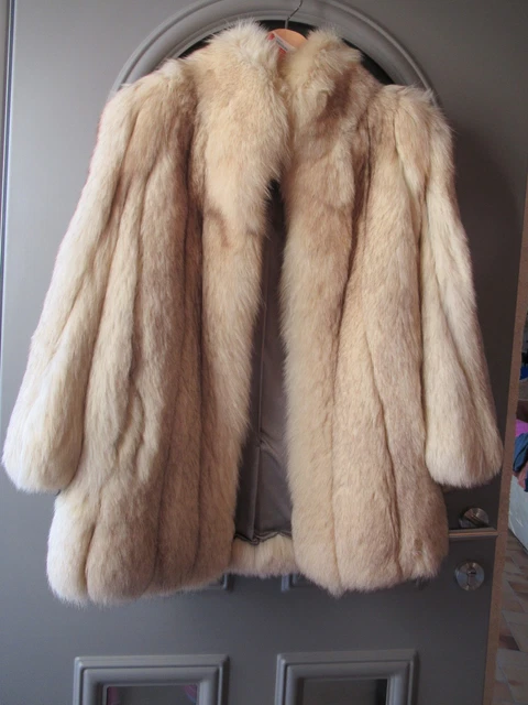 Veste En Renard Bleu Taille 42 - Fourrure Vintage Fabriquée En France - Portée 3 Fois