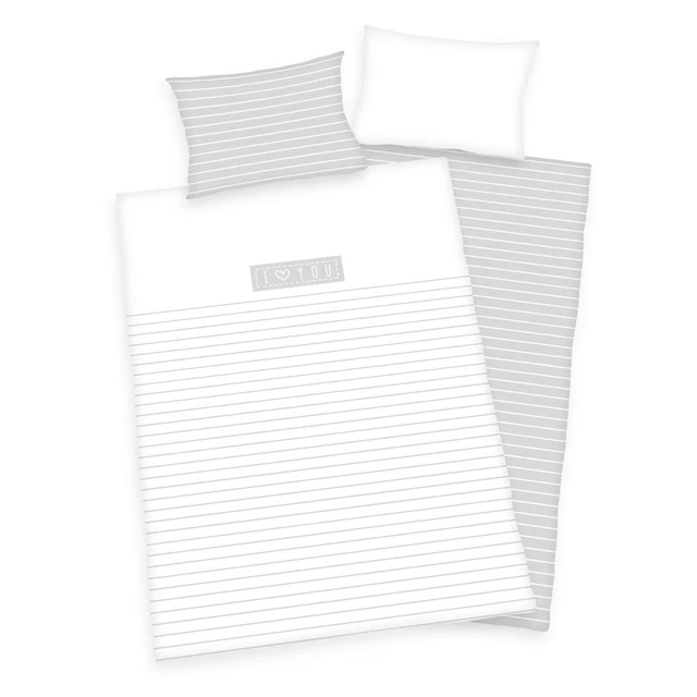 Ich liebe Dich - Baby-Bettwäsche-Set 100x135 BIO Klein-Kinderbettwäsche Herding