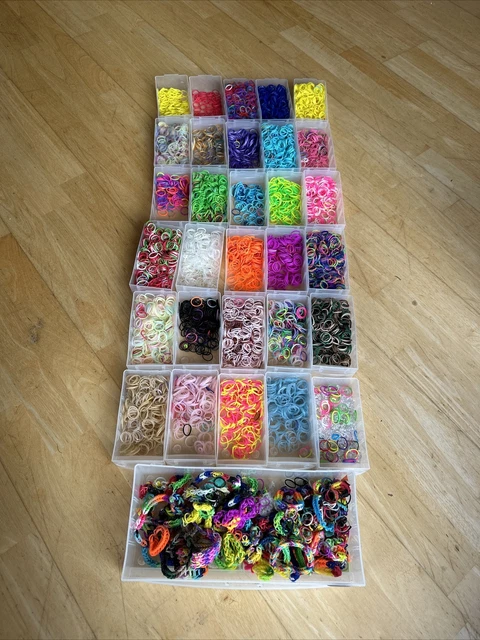 Rainbow Loom Original Bänder Clips Gummiringe Gummibänder Glitzer Mehrfarbig TOP