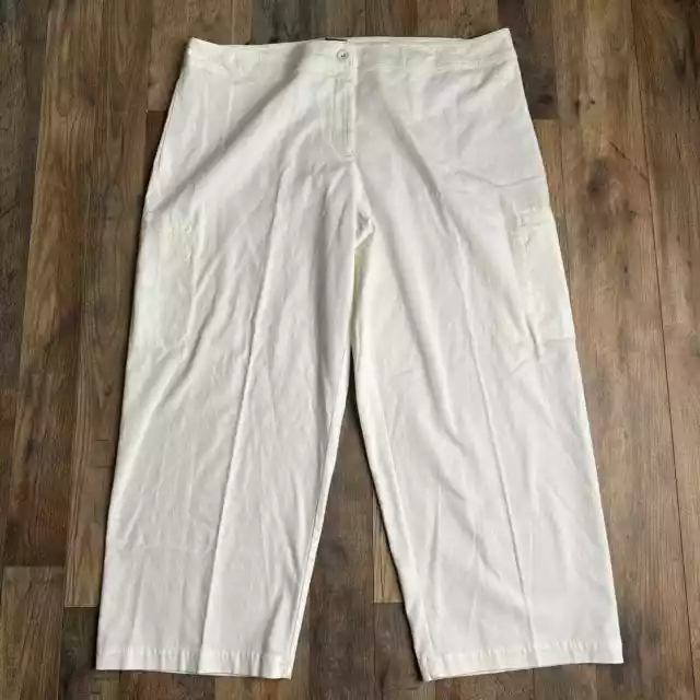 Eileen Fisher Pants Women's Size XL White Organic Cotton Wide Leg Relaxed 4092