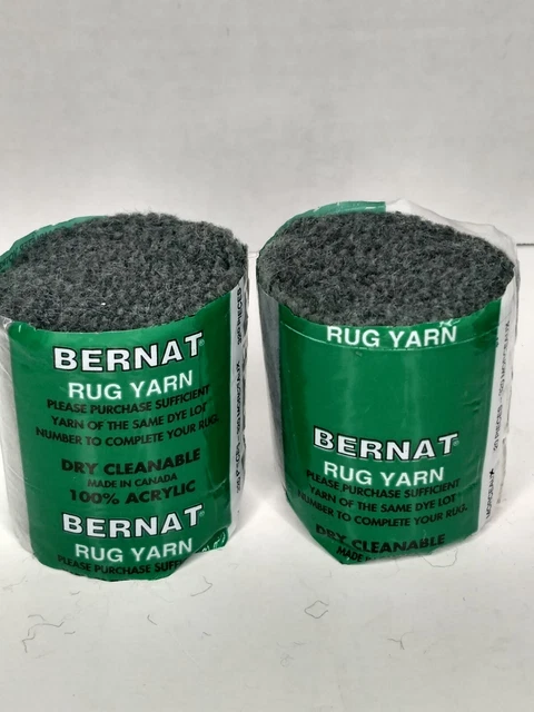 (2) Lote de tinte 8043 de gancho de pestillo Bernat precortado 100 % gris acrílico 8043 1610 2,5"