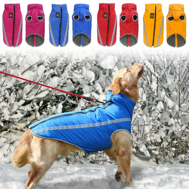 Reflective Dog Coat Pet Thick Warm Cotton Clothes Pet Vest Waterproof Dog Coat