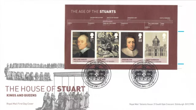 (131711) Age of Stuarts EX PRESS SHEET MS GB RM FDC London SW1 2009