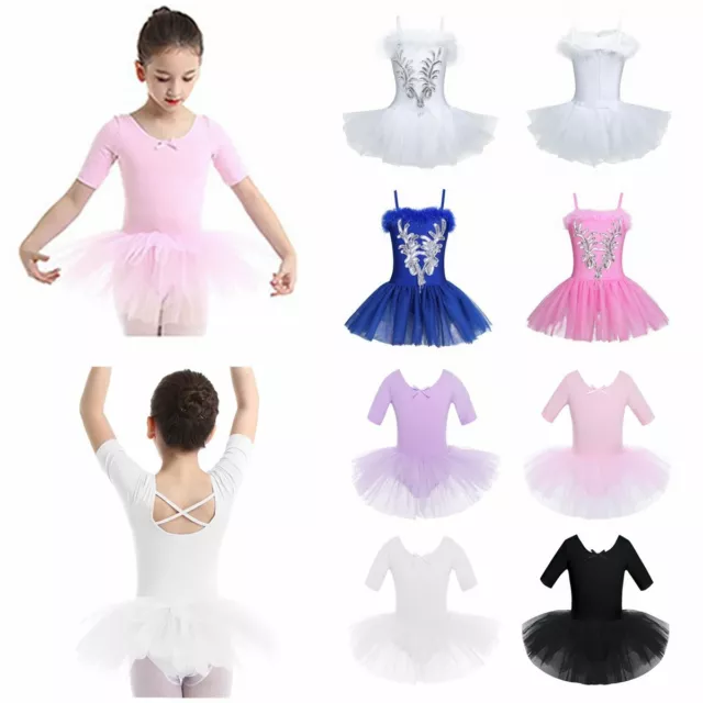 Toddler Girls Ballet Dress Dance Tutu Skirt Gymnastics Performance Dancewear