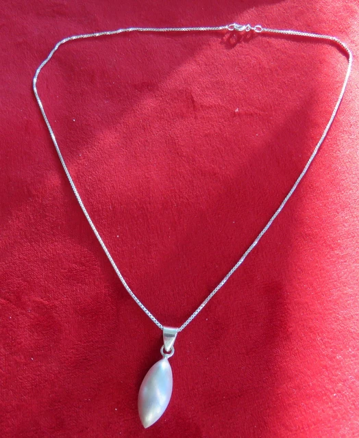 Collier Pendentif Goutte En Argent 925 Et Cristal Ambré Sur Cordon De Soie - Bijou Occasion élégant