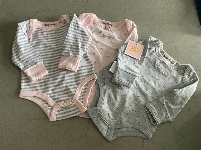 Juicy Couture baby girls bodysuits age 0-3 months