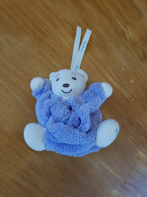 Doudou Peluche Kaloo Ours Boule Plume Violet Mauve Blanc