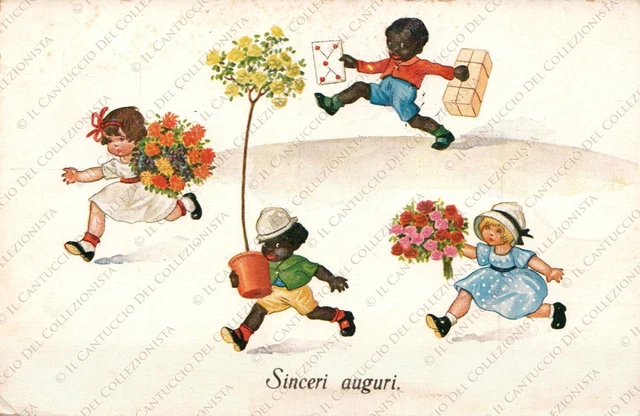1926 Sinceri Auguri Bambini Cartolina augurale