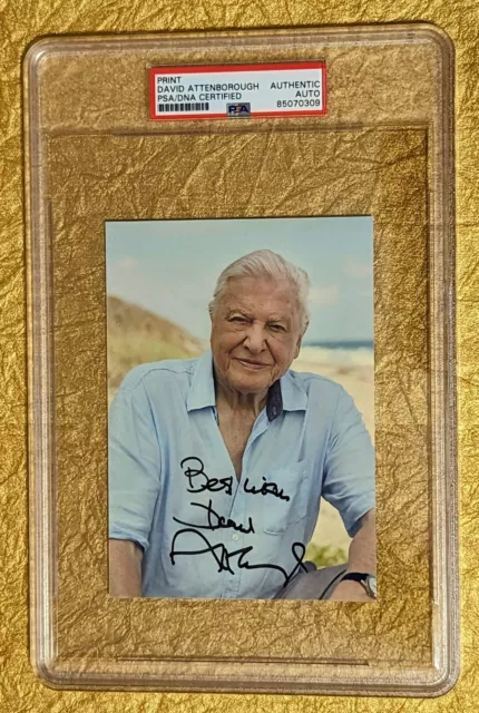 Sir David Attenborough PSA/DNA Autograph Signed Photo Biologist Historian