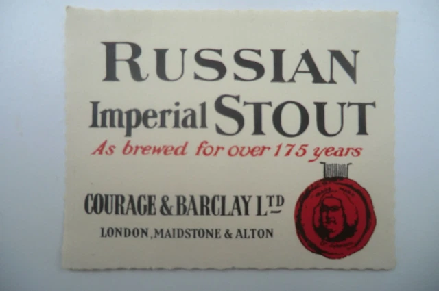 Mint Courage Barclay London Maidstone Russian Stout Brewery Beer Bottle Label