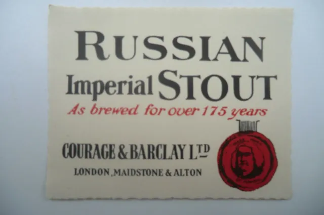 Neuwertig Mutigkeit Barclay London Maidstone Russische Stout Brauerei Bierflasche Etikett