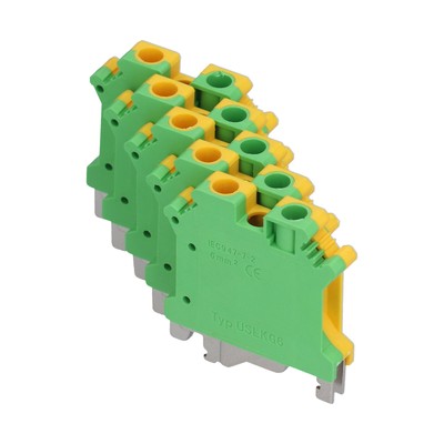 Bloc De Bornes De Mise à La Terre De Borne De Bâti De Rail DIN De 50Pcs F 