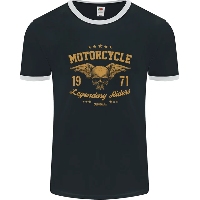 Motorcycle Legendary Riders Biker Motorbike Mens Ringer T-Shirt FotL
