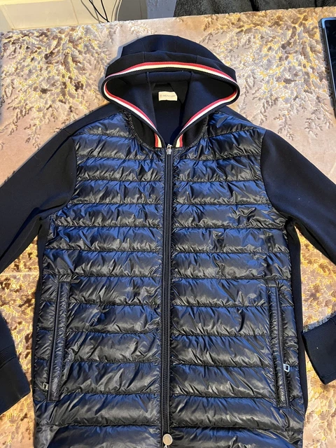 Moncler blue alshat hooded shell jacket top