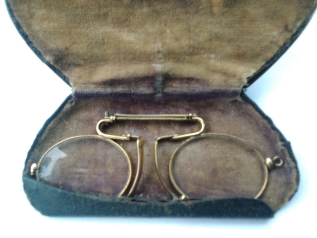 Ancienne Paire De Bésicles Lorgnons Pince-nez – Plaqué Or, France Années 1910