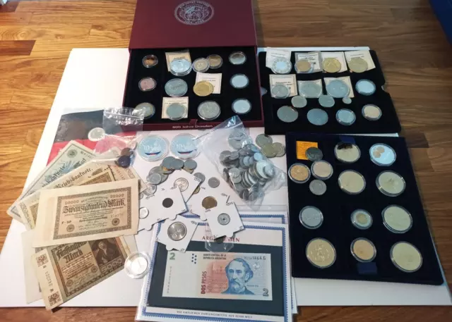 Konvolut Münzen Medaillen Banknoten Sammlung 100+ Stück