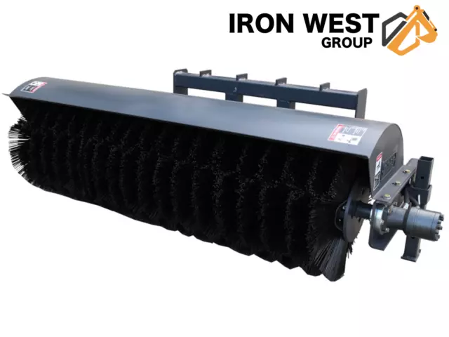 New JCT Hydraulic Skid Steer Angle Broom Brush Sweeper 72"