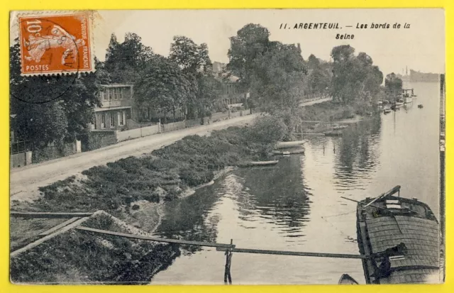 cpa 95 - ARGENTEUIL (Val d'Oise) Les Bords de la SEINE Péniche