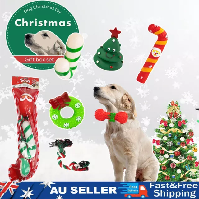 Christmas Stocking Interactive Pet Dog Cat Toy Set Various Chew Toys Fun Puppy