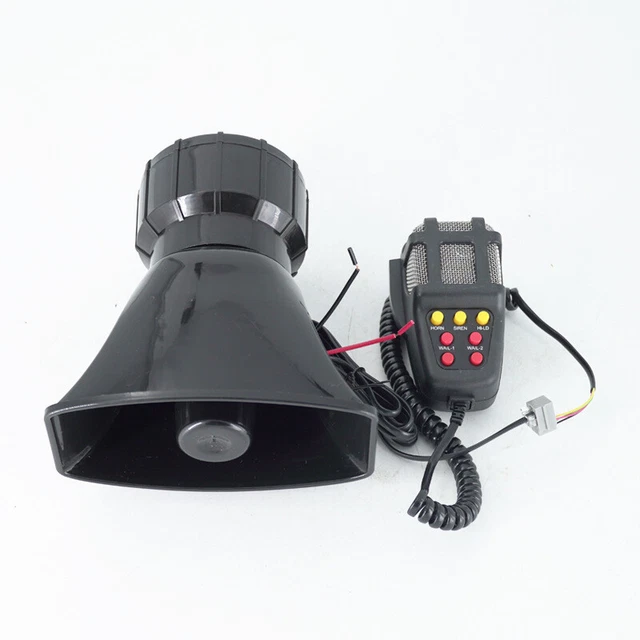 100W 7 Sound Loud 12V Car Alarm Police Fire Horn Siren PA Speaker MIC System