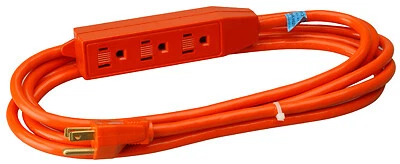 Master Electrician 04003ME 3 ft. Orange Round 3 Outlet Extension Cord