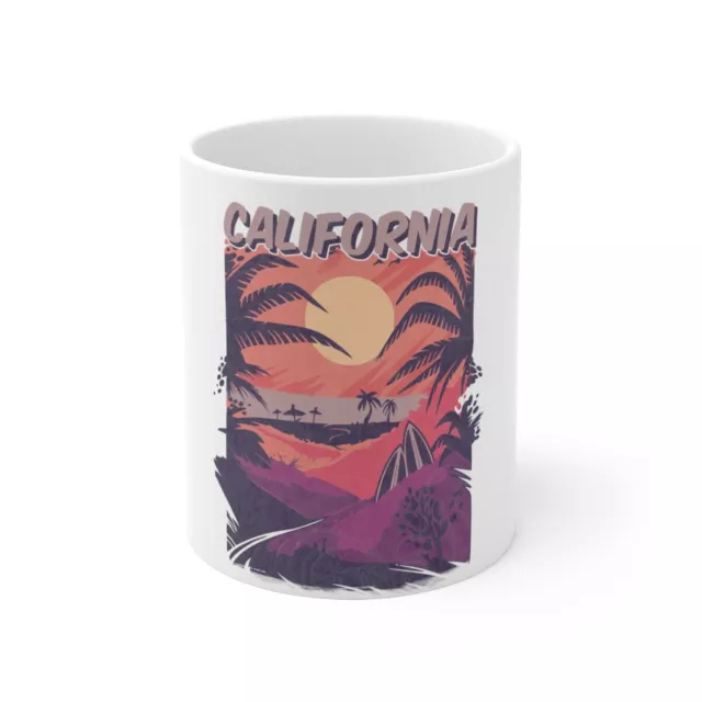 California Ceramic Coffee Mug 11 oz - Coffee Mug for Water Tea Drinks