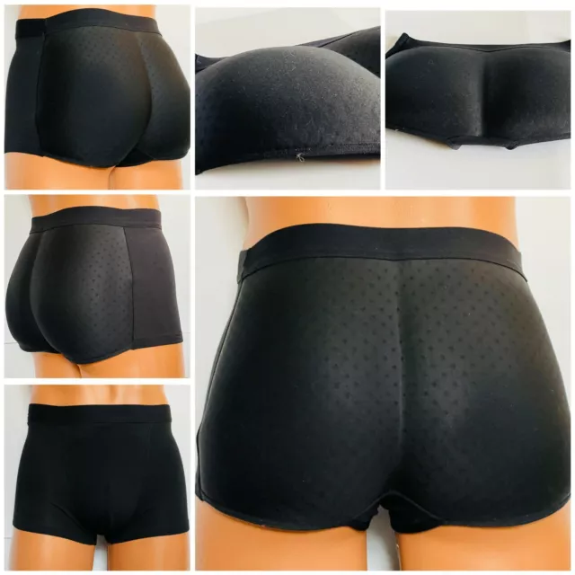 Men's Molded Padded Butt Booster Enhancer Boxer Brief Boyshort Underwear 8108