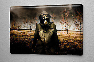 Tin Sign Jorgensen pin up poster Photos gas mask poncho end poison gas
