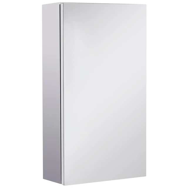 Specchiera Bagno A 3 Ante Con Armadietto HOMCOM - Grigio, 80x20x60 Cm, 8 Scomparti E Chiusura Soft Close