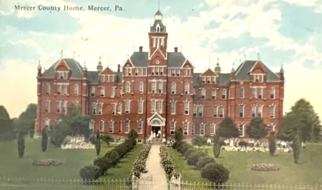 Postcard 1916 RPPC Mercer County Home, Mercer, PA  RARE - Home For Elderly Poor