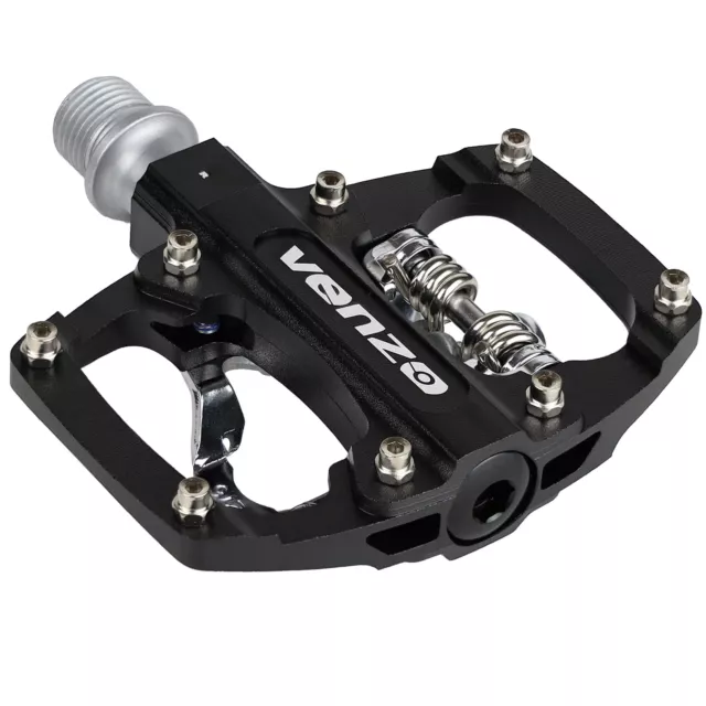 VENZO Multi-Use Shimano SPD Compatible MTB Bike Sealed Pedals 9/16" With Cleats