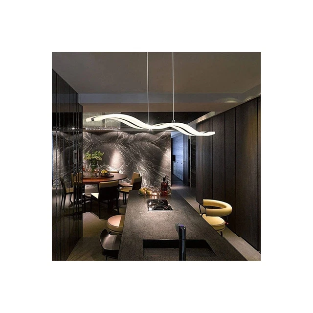 Modern Chandelier White Wave Ceiling Light Dimmable Stylish Wavy Lamp Combines S