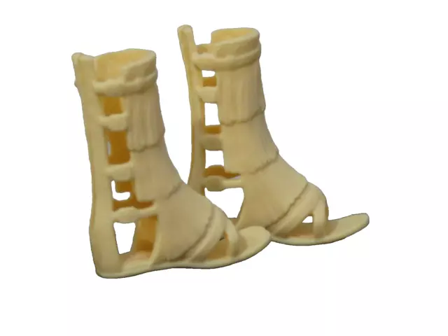 Mattel Muñeca Barbie Fashionista Zapatos Recambio Marfil Gladiador Botas