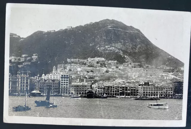 1927 Hong Kong RPPC Postcard Cover To Shanghai China Peak View