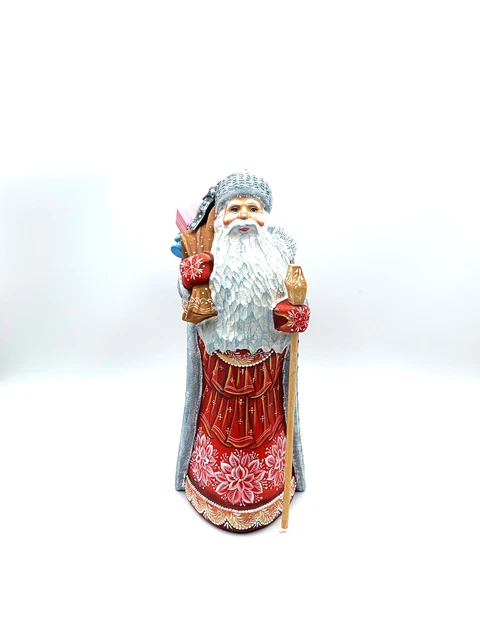 Wooden Carved Santa Claus #0058 12.6" Height Hand carved painted Christmas