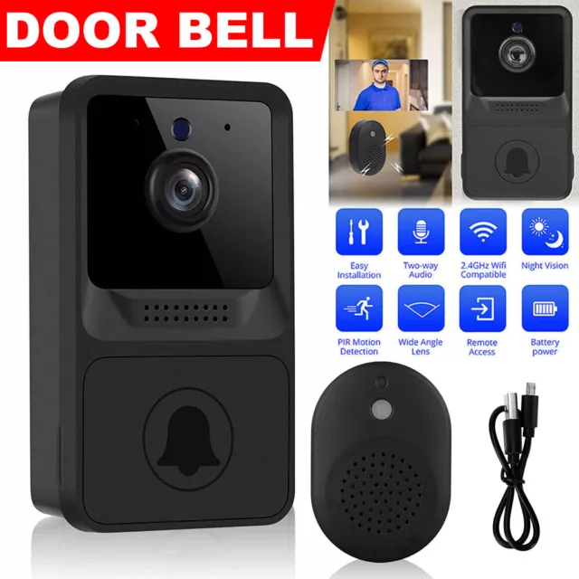 Smart Wireless WiFi Ring Doorbell Phone Door Ring Intercom Security Camera  Bell