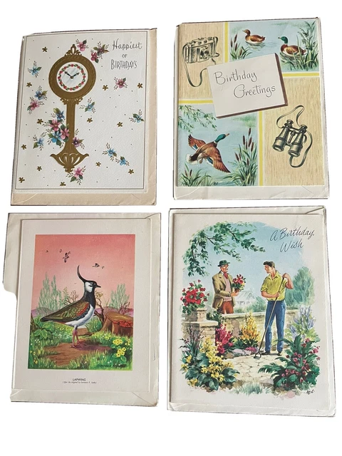 Vintage Greetings Cards - 4 unused cards with envelopes