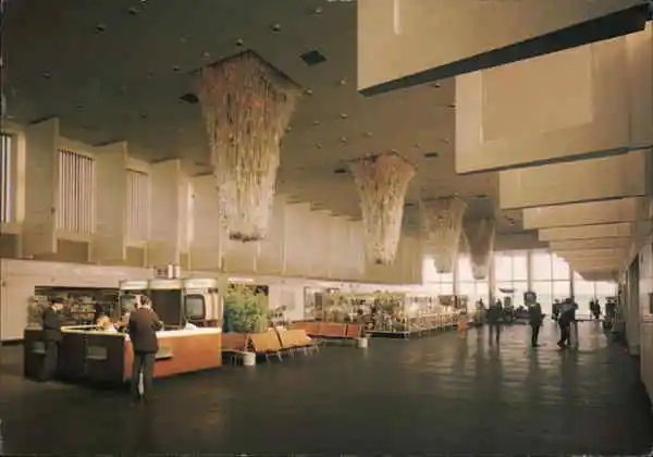 Greater Manchester England 1973 Manchester Interior of Airport A. Dixon Postcard