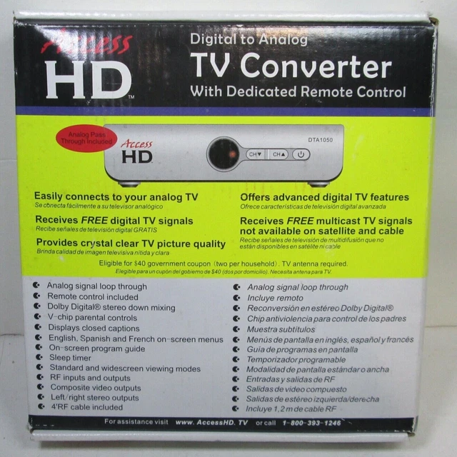 Access HD Digital to Analog TV Converter - Model DTA1050D  NIB