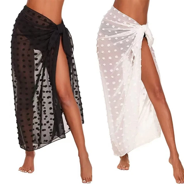 Jupe enveloppante de croisière tropicale sexy fine transparente en bikini femme