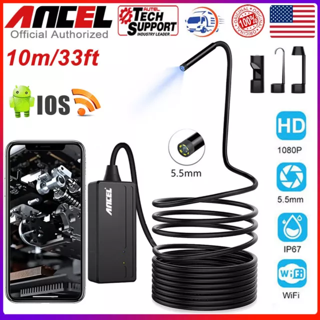 10m Wireless Industrial Endoscope 90 Angle Wide Inspection Borescope Camera IP67