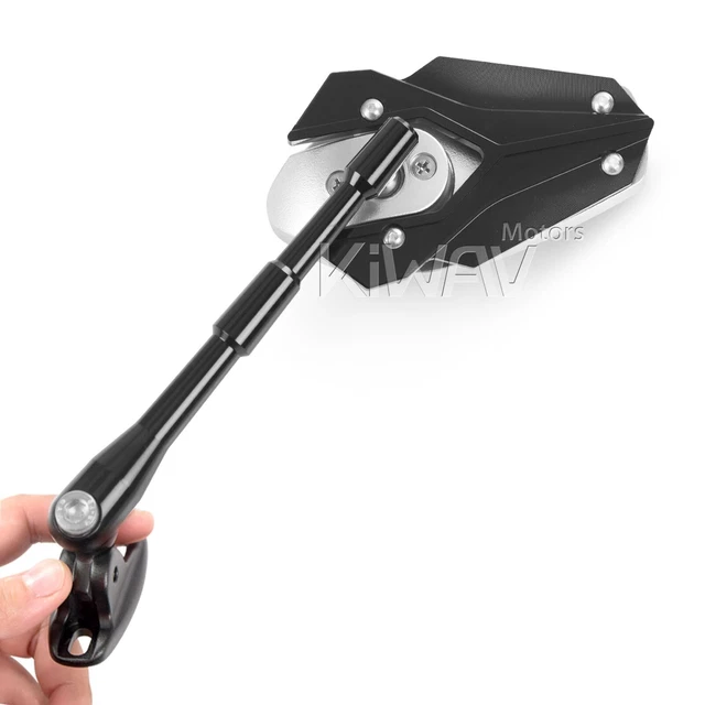 Rétroviseurs VIPER noir et argent base noir moto sportbike montage fairing ε